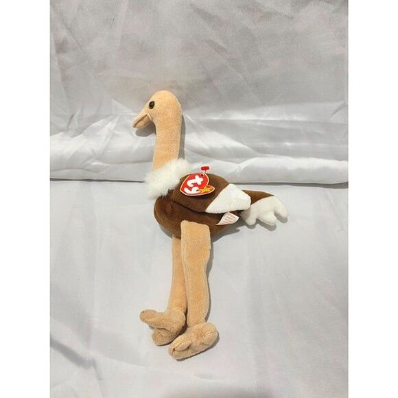 1997 Ty Beanie Baby STRETCH the Ostrich Bird Plush Toy 10 X 5.5 Inch - Picture 2 of 10